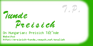 tunde preisich business card